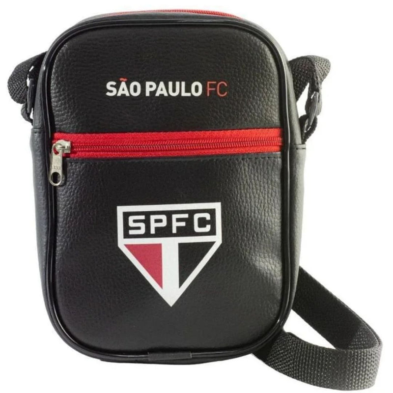 Bolsa Preta São Paulo Fc Shoulder Bag Transversal Futebol Passeio Lateral