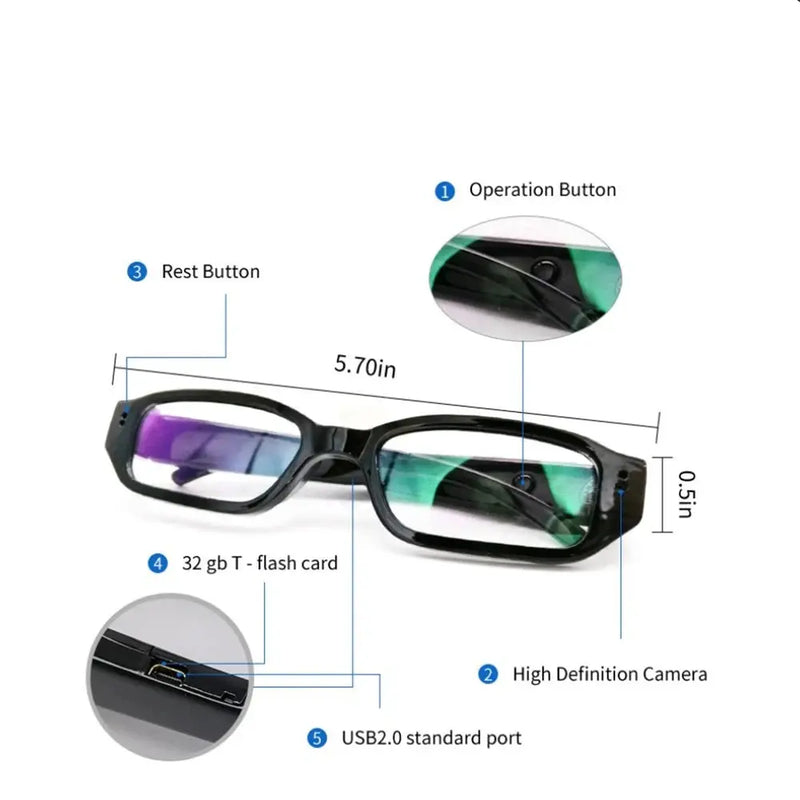 Óculos Portáteis com Câmera Esportiva e Smart Driving Bike Glasses HD 1080p VCR Camera Glasses Vídeo Gravação Processo de Conferência Condução Acessório Aliexpress