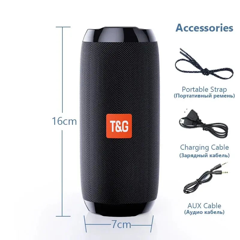 Alto-Falante Portátil Sem Fio Bluetooth TG117 Woofer ao Ar Livre com Chamadas Gratuitas FM TF Card e Acesso para USB Flash Drive USB Flash Drive Telefone Móvel Tablet TV TG117 Acessório Aliexpress