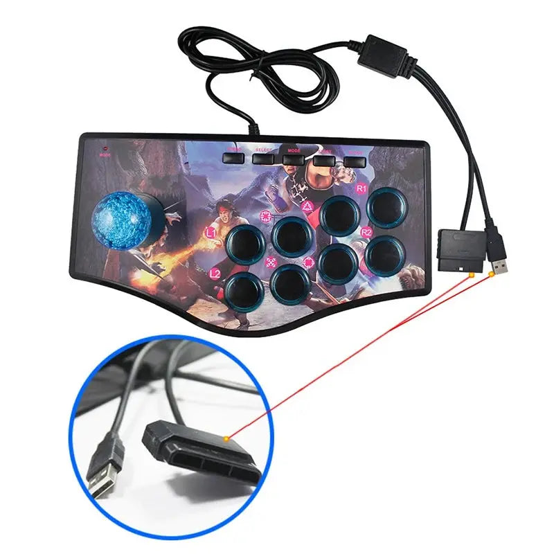 Controlador Arcade Rocker Full-Retro com Joystick USB Acessórios Compatível com PS2, PS3, PC, Android e Smart TV Aliexpress