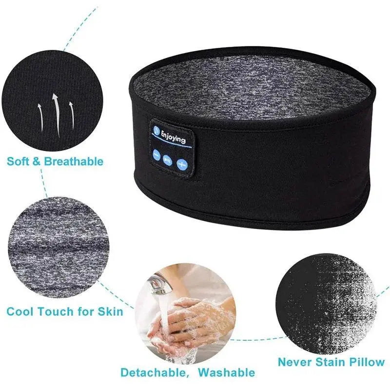 Air Pro Sem Fio Bluetooth Headset Fones de Ouvido Esportivos com Headband de Sono Fita de Cabeça e Máscara de Olho - Megalomania