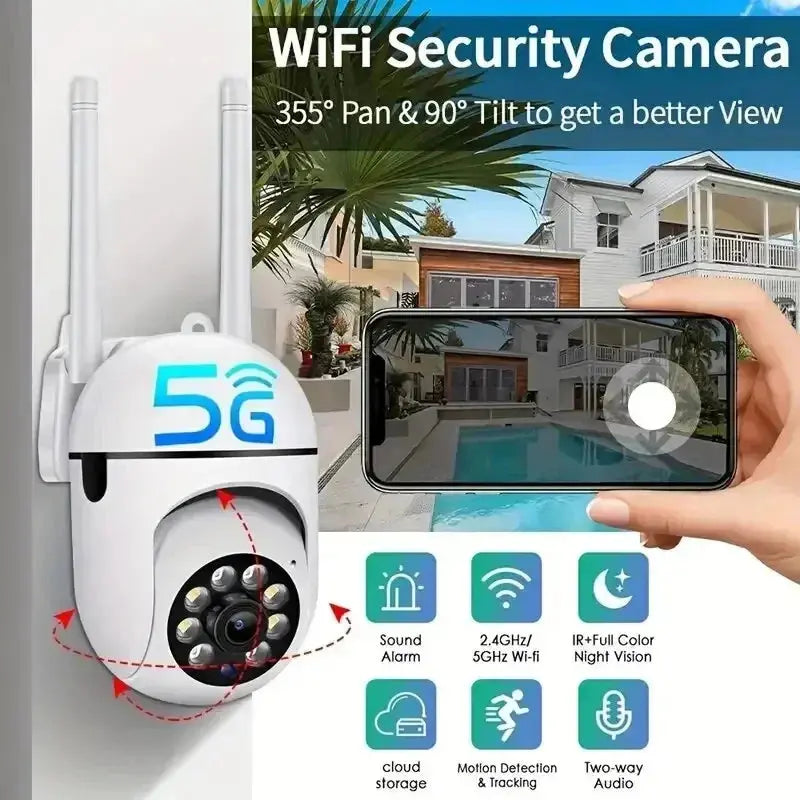 Câmera de Vigilância IP PTZ WiFi CCTV ao Ar Livre com Áudio Zoom Digital 4X Visão Noturna Proteção à Prova D'Água e Conectividade Sem Fio 2.4G Acessório Segurança Aliexpress
