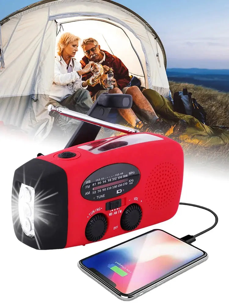 Rádio Multifuncional Solar Hand Crank Radio Weather Radio Manual com Carregamento USB Radio Lanterna LED de Emergência FM AM WB Noaa 2000mAh Acampamento Acessórios Aliexpress