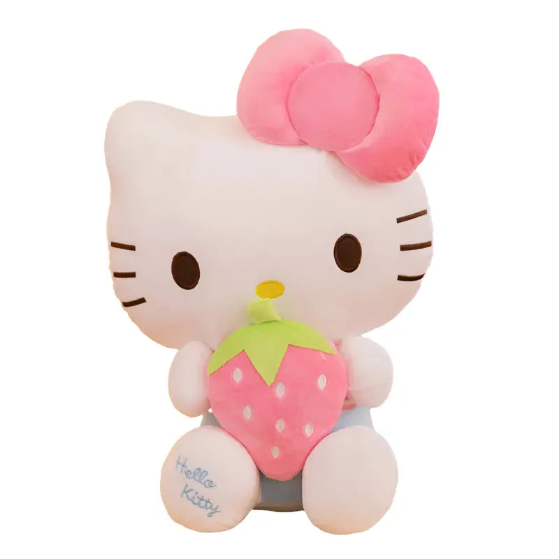 Brinquedo de Pelúcia Hello Kitty Boneca Morango Macio Travesseiro de Pelúcia Anime Decoração Animal Presente Pelucias Menina Boneca Criança 18cm Aliexpress