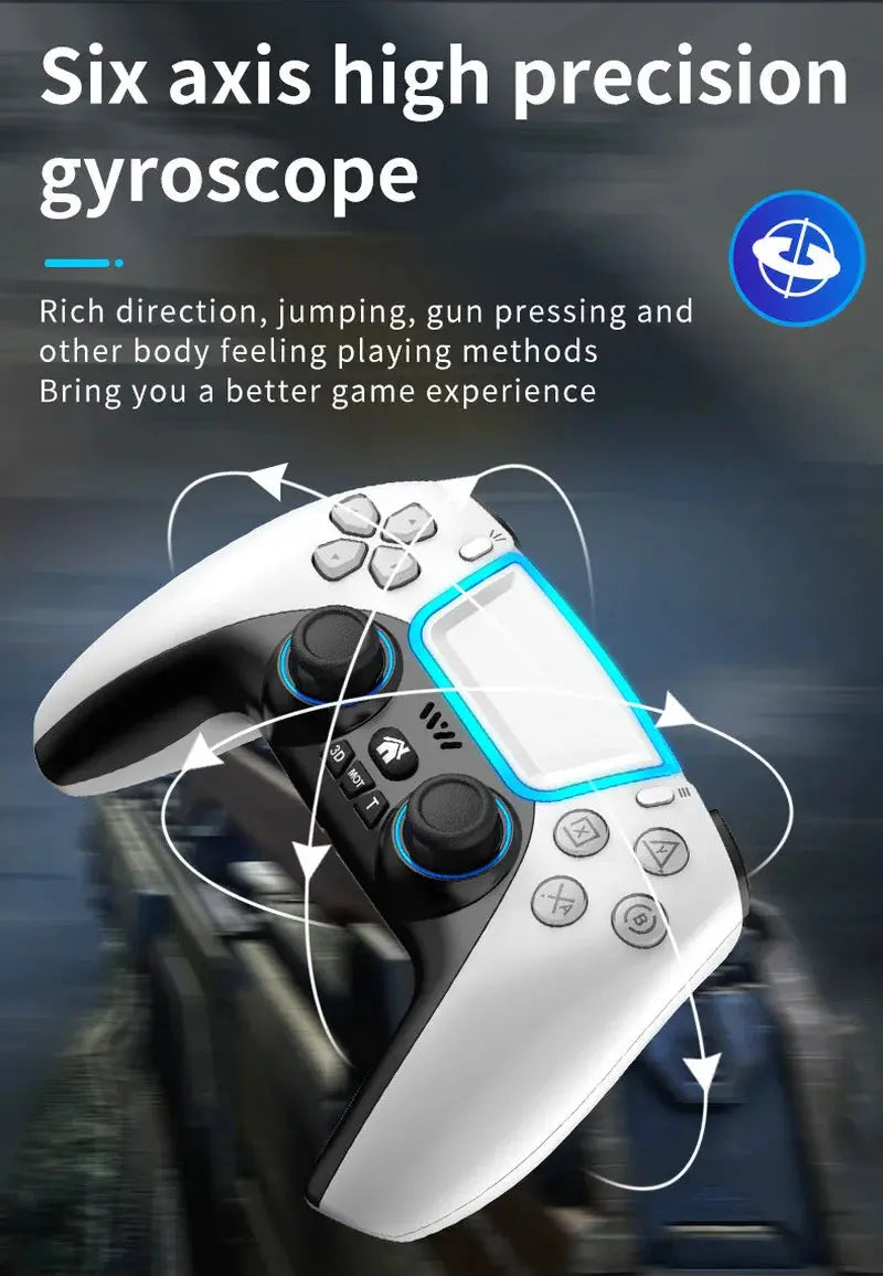 Controle Console PS3, PS4, PS5, Switch, Android e PC Game Jogos Sem Fio BT Top Gamepad com Luz RGB Touchpad Suporte de Chave Traseira Joystick 3D Presente Criança Gamer Aliexpress