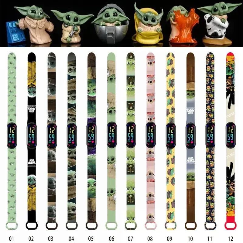 Relógio Digital Pokémon à Prova d'Água com LED Eletrônico para Crianças – Star Wars Mandalorian Baby Yoda Tela Sensível ao Toque Presentes para Meninos Brinquedo para Estudantes Aliexpress