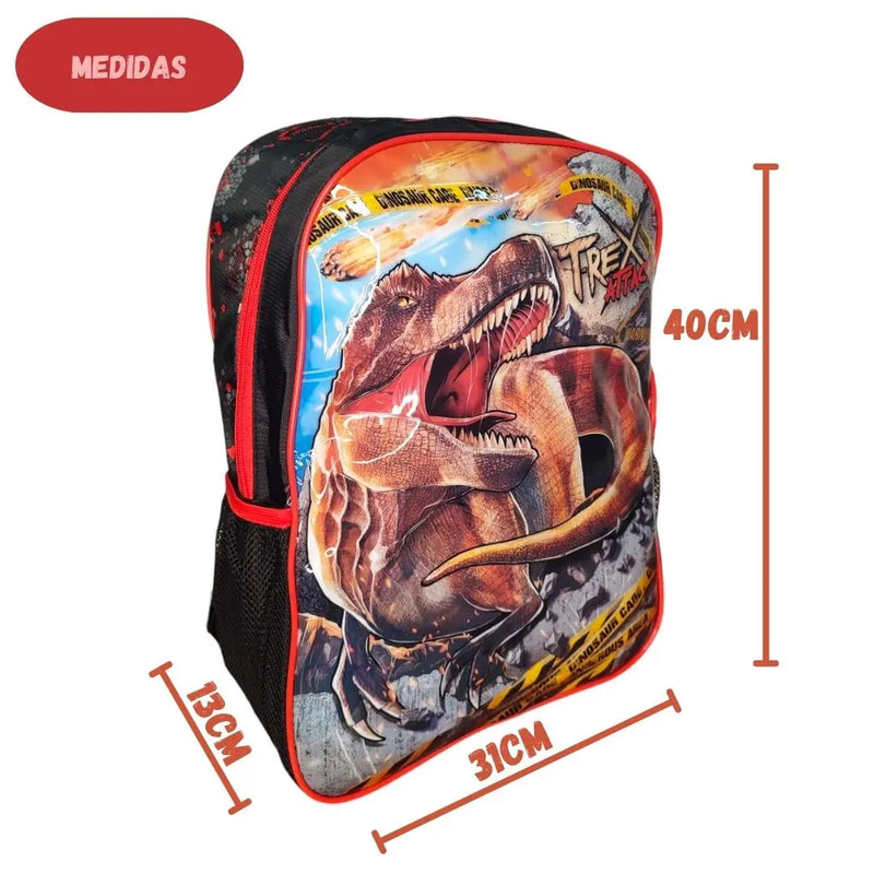 Mochila de Costas Infantil Menino T-Rex Escolar Dinossauro Criança Tiranossauro Rex - Clio Megalomania