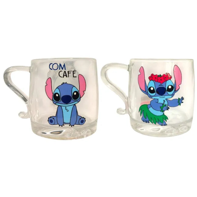 Caneca de Vidro Stitch 345ml Resistente e Perfeita para Presentear Megalomania
