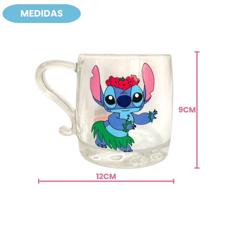 Caneca de Vidro Stitch 345ml Resistente e Perfeita para Presentear Megalomania