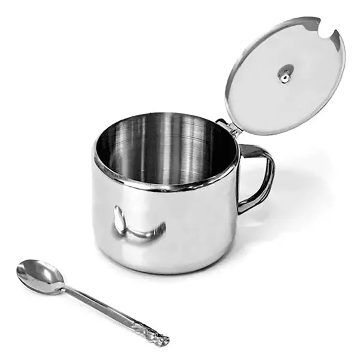 Açucareiro Inox Ke Home Com Colher Para Sua Cozinha 250ml - Megalomania