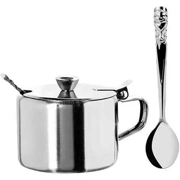 Açucareiro Inox Ke Home Com Colher Para Sua Cozinha 250ml - Megalomania