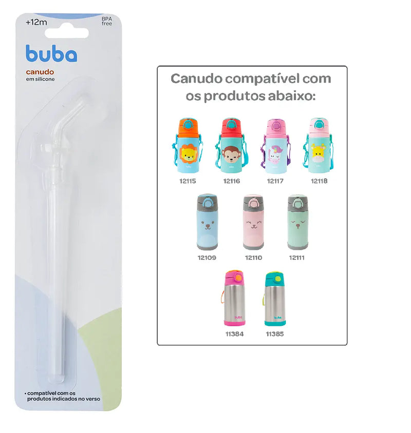 Canudo de Silicone Repositor Garrafas Copos Infantil Kids Buba Megalomania