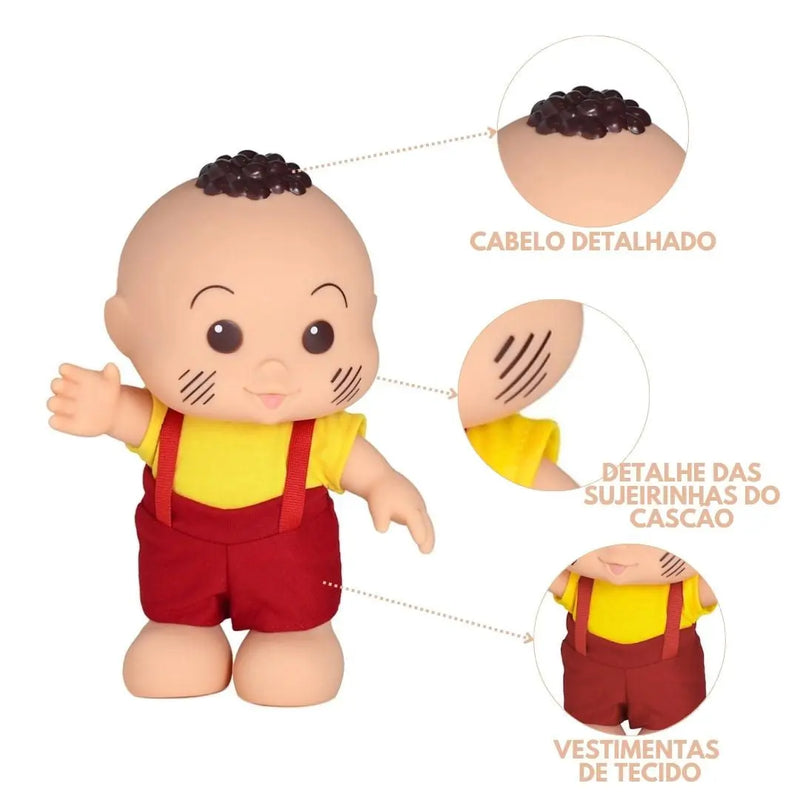 Boneco Cascão Iti Malia Turma da Mônica Infantil Criança Brinquedo Vinil Baby Blink Megalomania