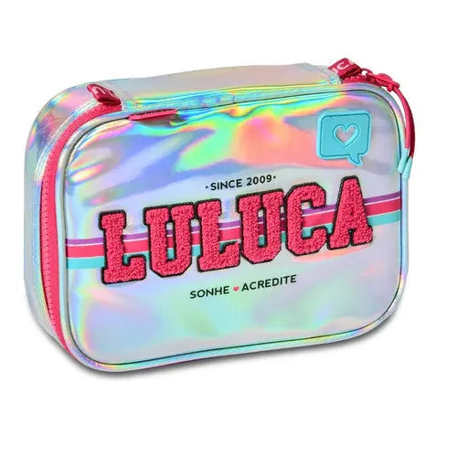 Estojo Box Luluca Meninas  Feminino Juvenil Escolar Holográfico Clio Megalomania