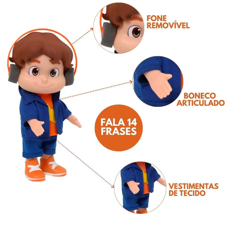 Boneco Mecanizado JP Automatizado Brinquedo Vinil Infantil Criança Maria Clara e JP Baby Blink Megalomania