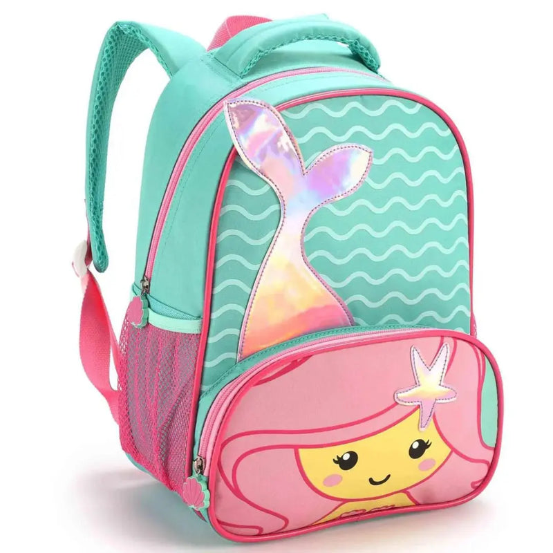 Mochila de Costas Infantil Sereia Tubarão Baleia e Pinguim Mala Bolsa Escolar Crianças Seanite Megalomania