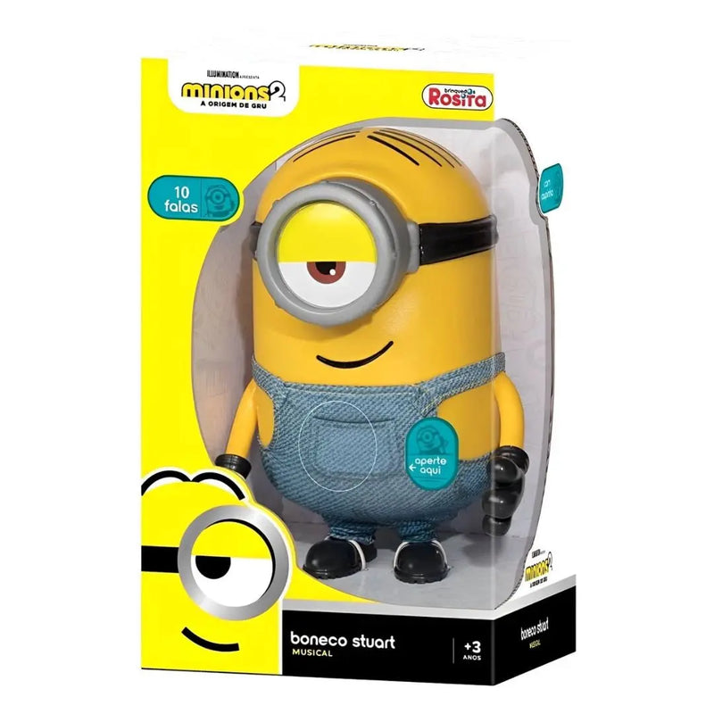 Boneco Minions Stuart Musical 10 Frases Meu Malvado Favorito Infantil Crianças NovaBrink Megalomania
