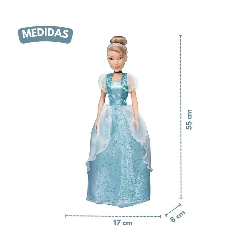 Boneca Princesa Cinderela Mine My Size 55cm Original Disney Novabrink Megalomania