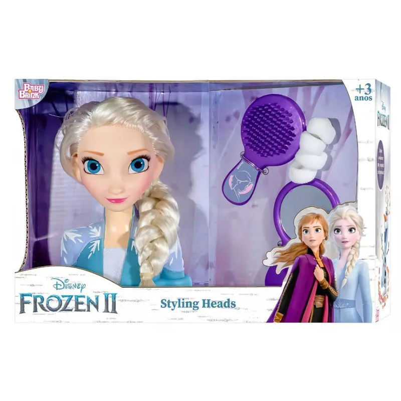 Boneca Bustos Frozen 2 Elsa Com Acessórios Styling Head Hair Infantil Brinquedo Novabrink Megalomania