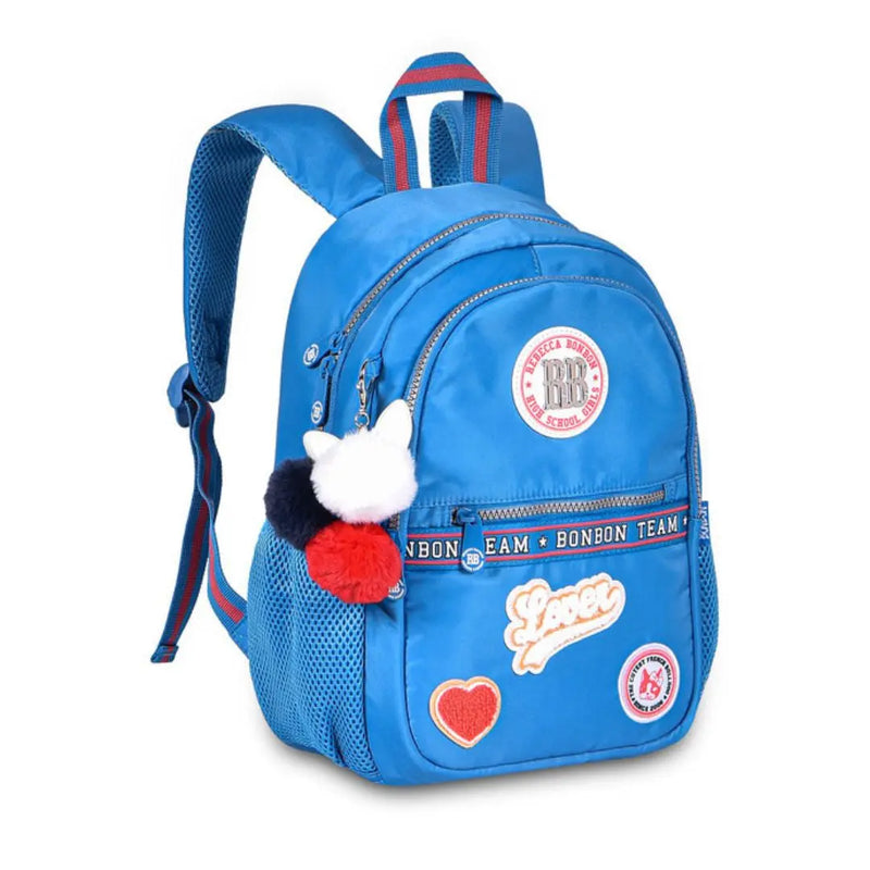 Kit Mochila de Costas Mala Bolsa Mini Rebecca Bonbon Azul Estojo Box Feminino Juvenil Fashion Clio Megalomania