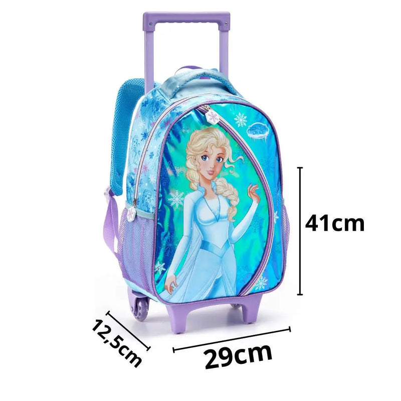Mochila de Carrinho Mala Bolsa Infantil Princesa do Gelo Frozen Meninas Femino Seanite Megalomania