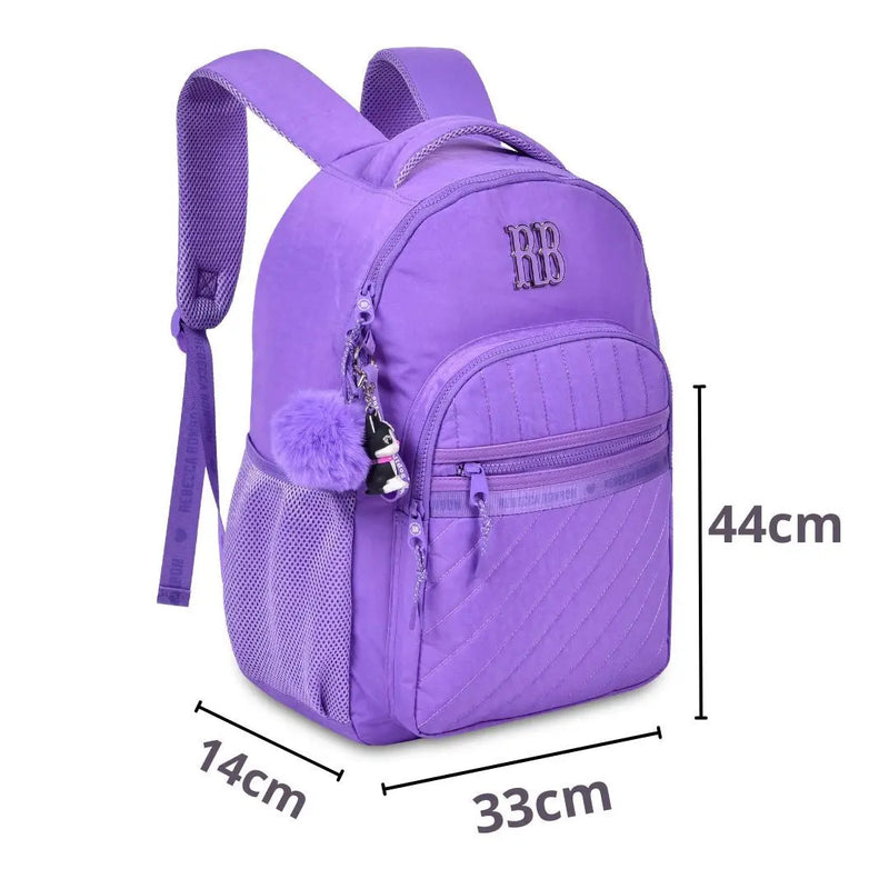 Mochila de Costas Mala Bolsa Rebecca Bonbon Preto Rosa Lilás Fashion Meninas Clio Megalomania
