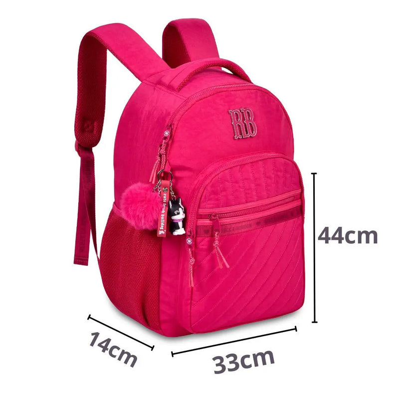 Mochila de Costas Mala Bolsa Rebecca Bonbon Preto Rosa Lilás Fashion Meninas Clio Megalomania