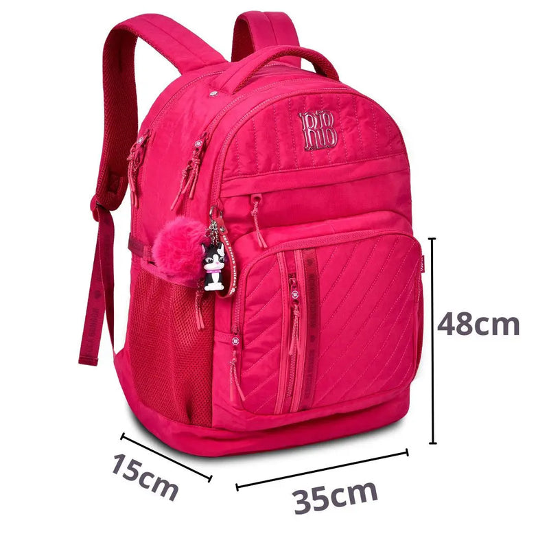 Mochila de Costas Mala Bolsa Rebecca Bonbon Preto Rosa Lillás Fashion Meninas Clio Megalomania