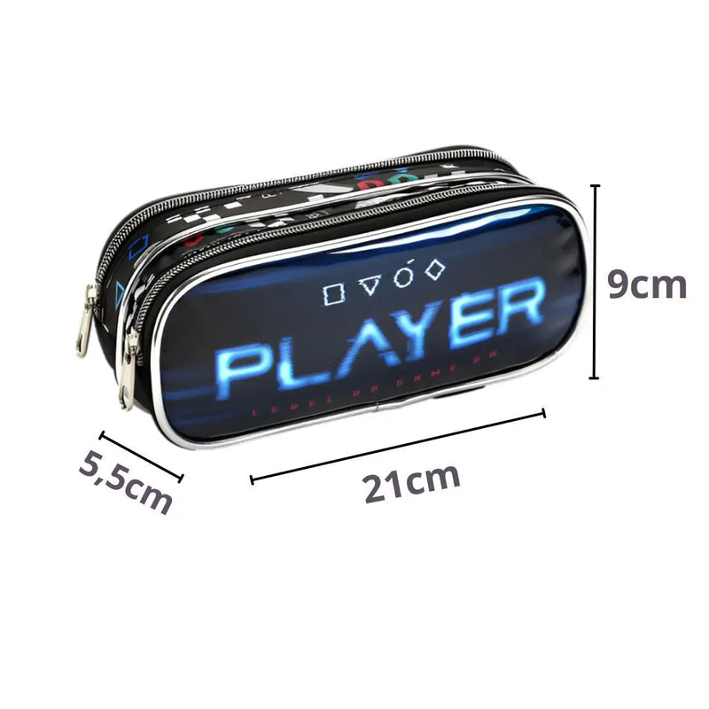 Kit Lancheira Térmica Infantil Video Game Console Estojo com Dois Compartimentos Masculino Escolar Seanite Megalomania