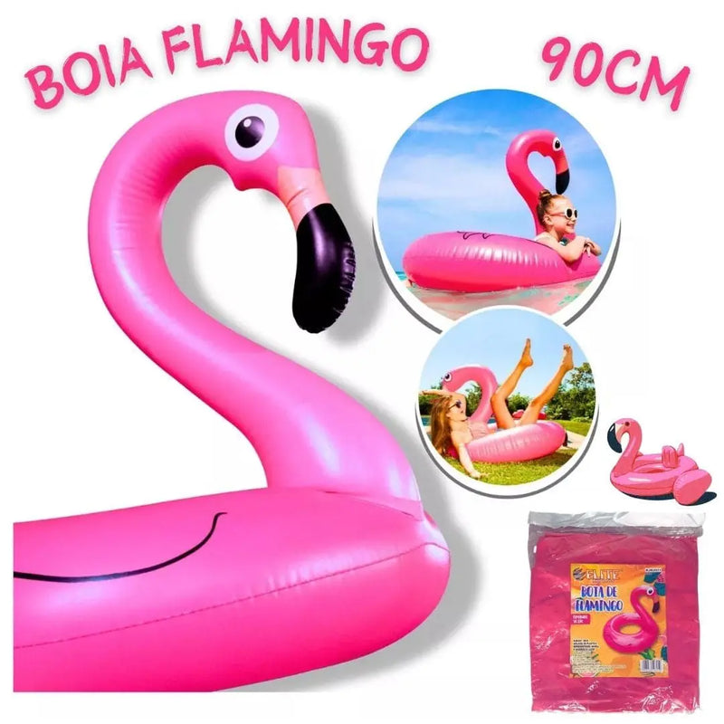 Boia Formato Flamingo 90cm x 90cm Infantil Adulto Piscina Verão Praia Mar Criança Megalomania