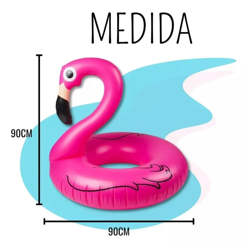 Boia Formato Flamingo 90cm x 90cm Infantil Adulto Piscina Verão Praia Mar Criança Megalomania