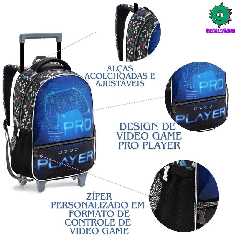 Mochila de Carrinho Infantil Video Game Console Mqala Bolsa Masculino Meninos Seanite Megalomania