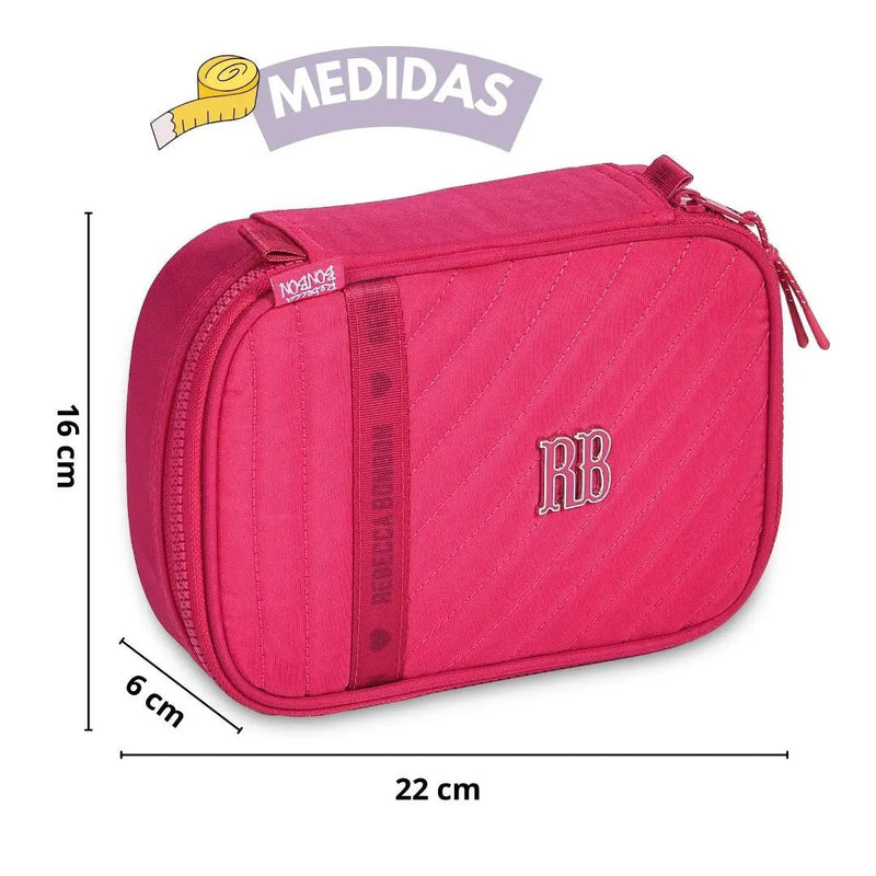 Estojo box Rebecca Bonbon Preto Rosa Lilás Feminino Fashion Juvenil Clio Megalomania