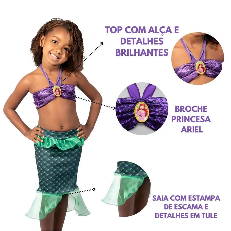 Fantasia Ariel A Pequena Sereia Especial Disney Especial Pop Infantil Crianças Novablink Megalomania