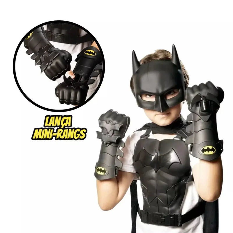 Conjunto Batman Fantasia DC Comics Super - Herói Infantil Criança Masculino Novabrink Megalomania