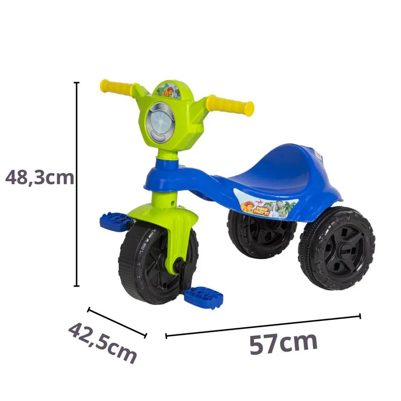 Brinquedo Carrinho de Passeio Triciclo Infantil Motoca Menino Dino Kendy Megalomania