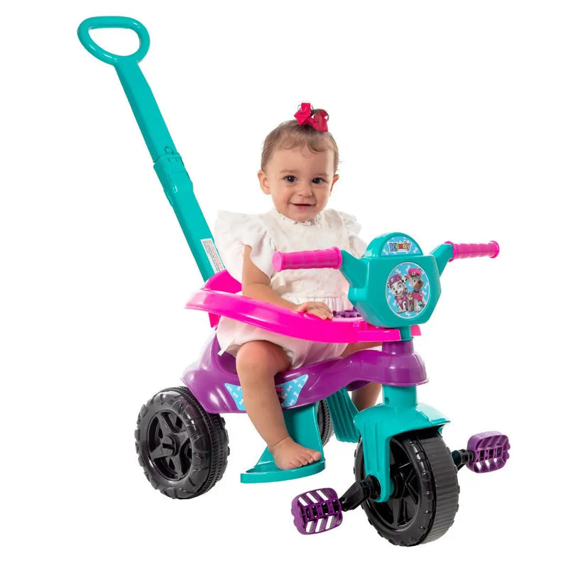 Brinquedo Carrinho de Passeio Pedal Infantil Kemotoca Baby Dog Roxo Feminino Triciclo Kendy Megalomania