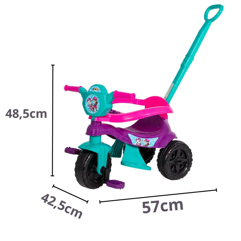 Brinquedo Carrinho de Passeio Pedal Infantil Kemotoca Baby Dog Roxo Feminino Triciclo Kendy Megalomania