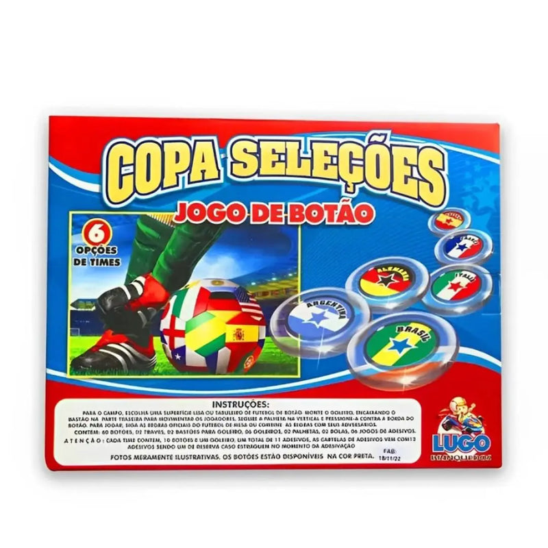 Brinquedo Copa Seleções Jogo de Botão Masculino 6 times Lugo Brinquedos Megalomania