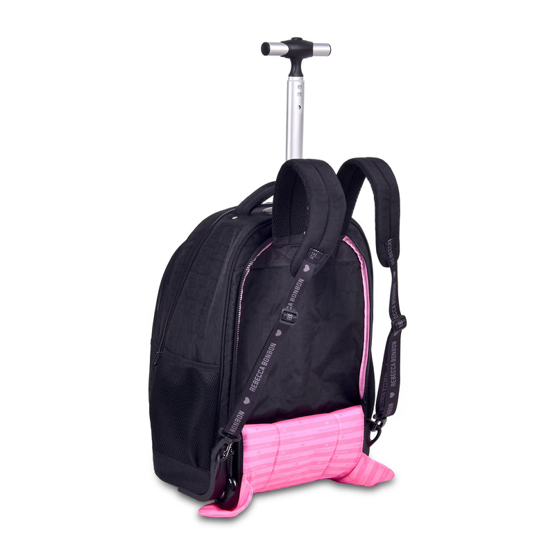 Mochila de Carrinho Mala Bolsa Preto Rosa Lilás Rebecca Bonbon Fashion Meninas Clio Megalomania
