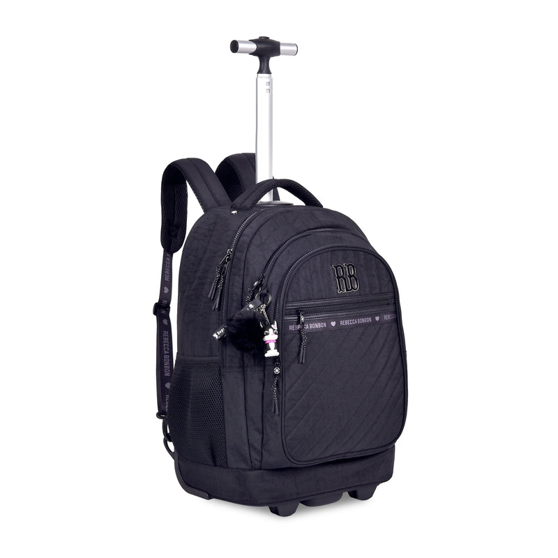 Mochila de Carrinho Mala Bolsa Preto Rosa Lilás Rebecca Bonbon Fashion Meninas Clio Megalomania