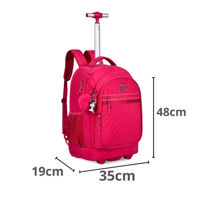 Mochila de Carrinho Mala Bolsa Preto Rosa Lilás Rebecca Bonbon Fashion Meninas Clio Megalomania