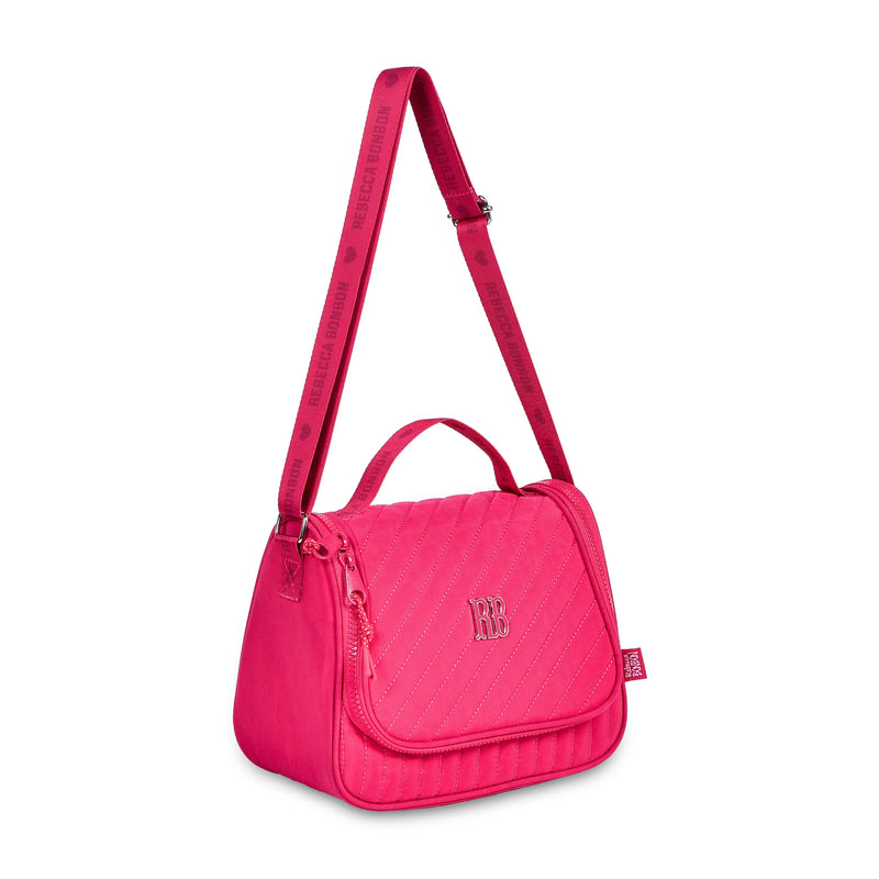 Lancheira Térmica Duas Alças Preto Rosa Lilás Fashion Meninas Juvenil Lanchinho Clio Megalomania