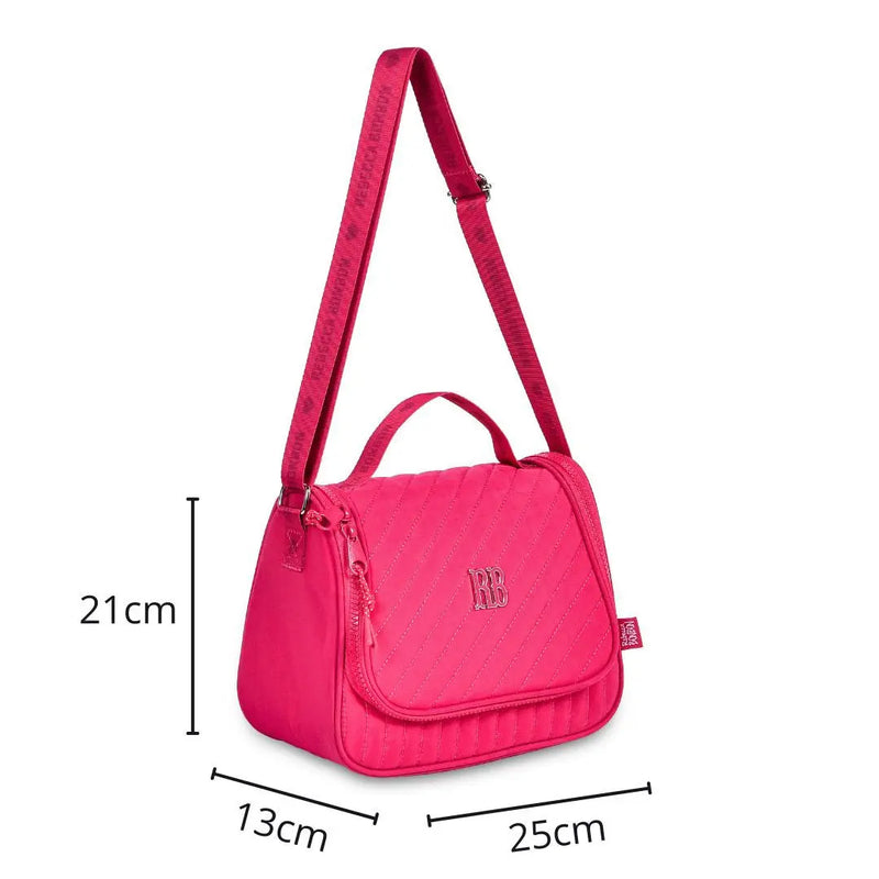 Lancheira Térmica Duas Alças Preto Rosa Lilás Fashion Meninas Juvenil Lanchinho Clio Megalomania
