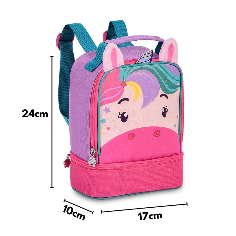 Lancheira de Costa Unicórnio I Unicórnio II Coloridos Fashion Meninas Infantil Clio Megalomania