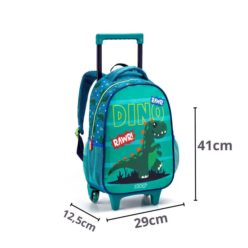 Mochila de Costas Bolsa Infantil Tubarão Azul Dinossauro Verde Crianças Detalhada Seanite Megalomania