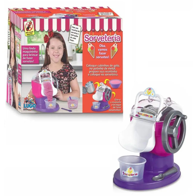 Brinquedo Sorveteria Infantil Meninas Sorvete Máquina de Com receitas Lugo Brinquedos Megalomania