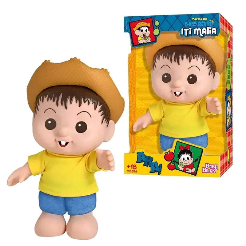 Boneco Chico Bento Brinquedo Iti Malia Vinil Menino Infantil Turma da Mônica Baby Blink Megalomania