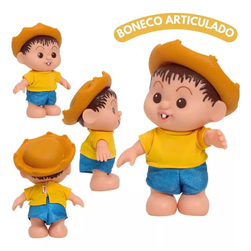 Boneco Chico Bento Brinquedo Iti Malia Vinil Menino Infantil Turma da Mônica Baby Blink Megalomania