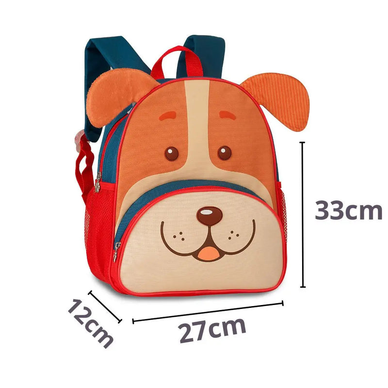 Kit Mochila de Costas Cachorrinho Laranja Lancheira Térmica Duas Alças Escolar Infantil Clio Megalomania